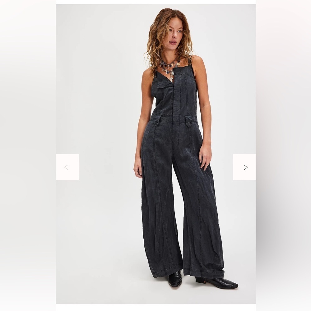 Free People Sylvia Barrel One-Piece Black Large NWT